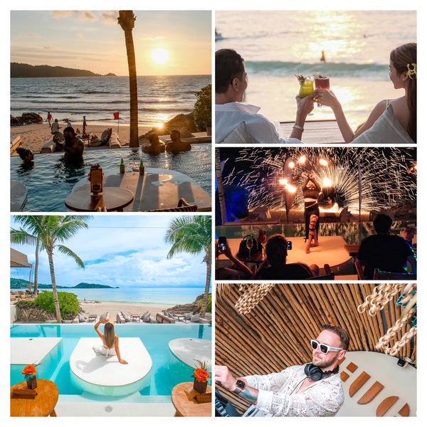 FUGA Beach Clubのサンセットパーティーの様子