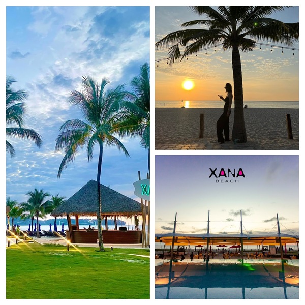プーケットの美しいサンセットを望むXANA Beach Clubのテラス席