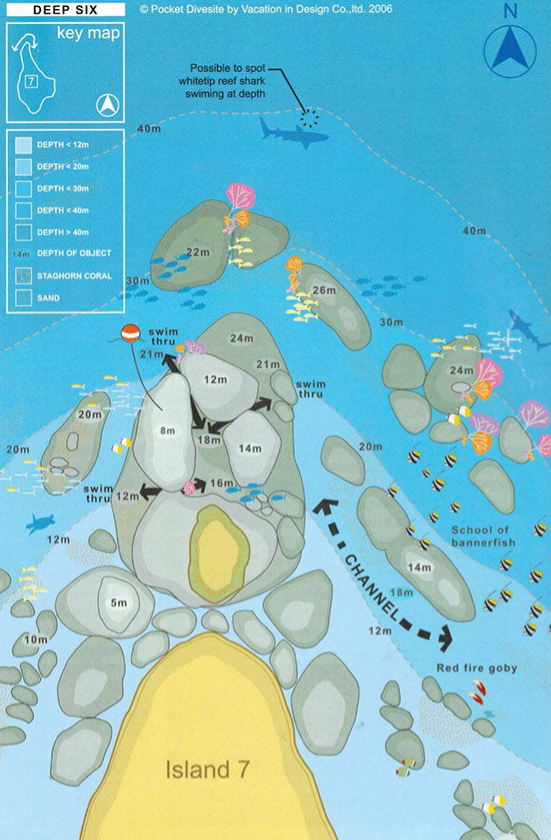 シミラン諸島№7・デイープシックス水中地図
