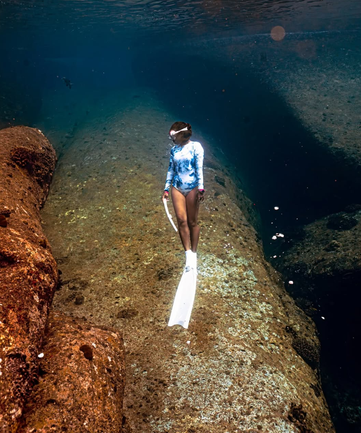 フリーダイビング中