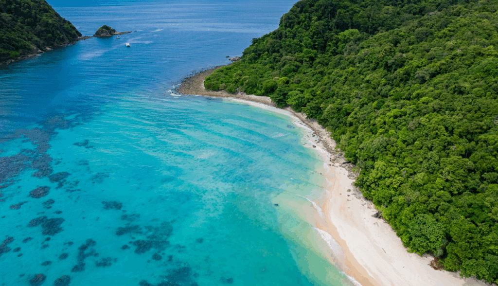ロック島の白い砂地